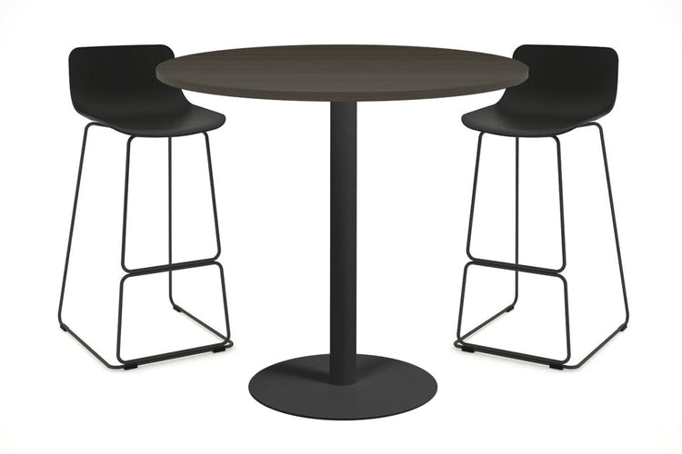 Sapphire Tall Round Bar Counter Table - Disc Base [800 mm] Jasonl 540mm black base dark oak 