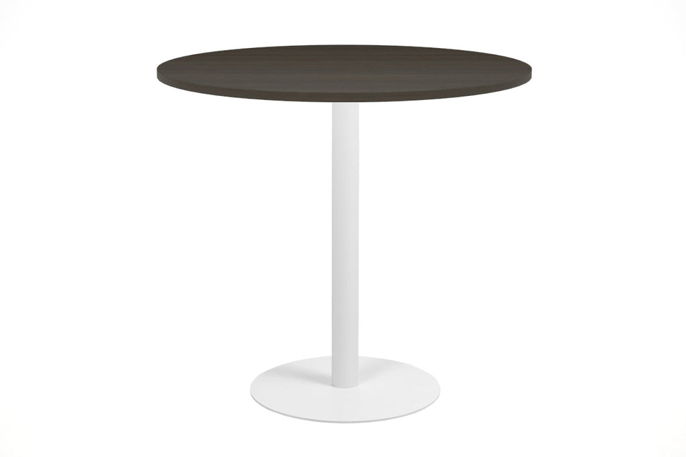 Sapphire Disc Base Tall Round Bar Counter Table [800 mm]-540mm stainless steel base dark oak 