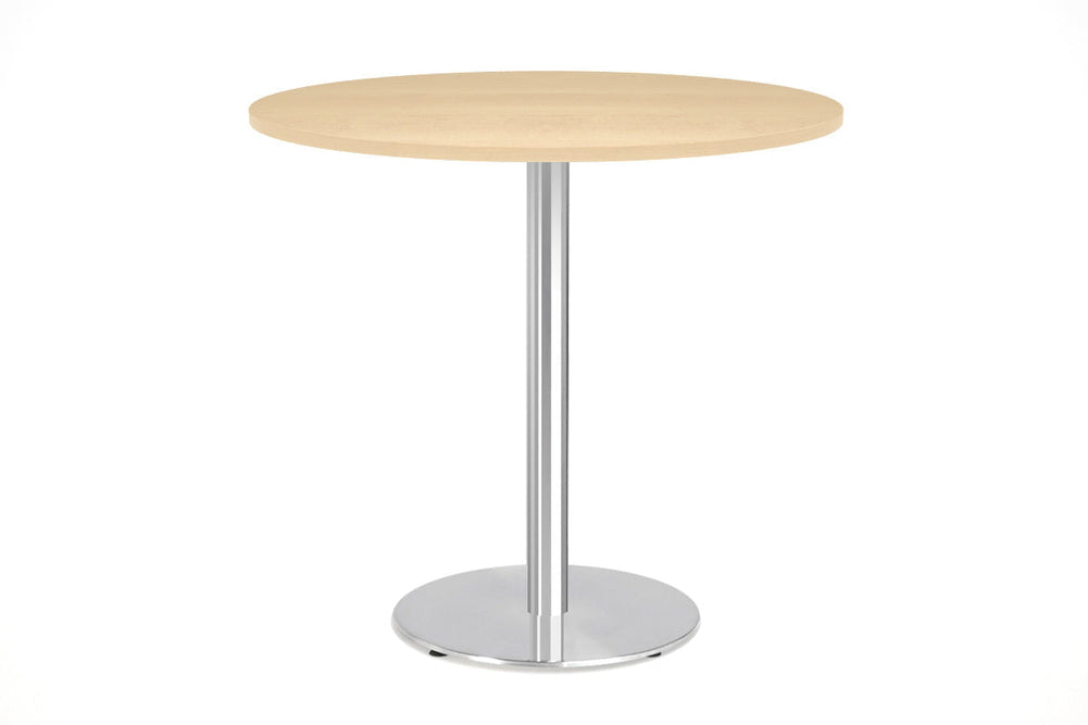 Sapphire Disc Base Tall Round Bar Counter Table [800 mm]-540mm stainless steel base dark oak 