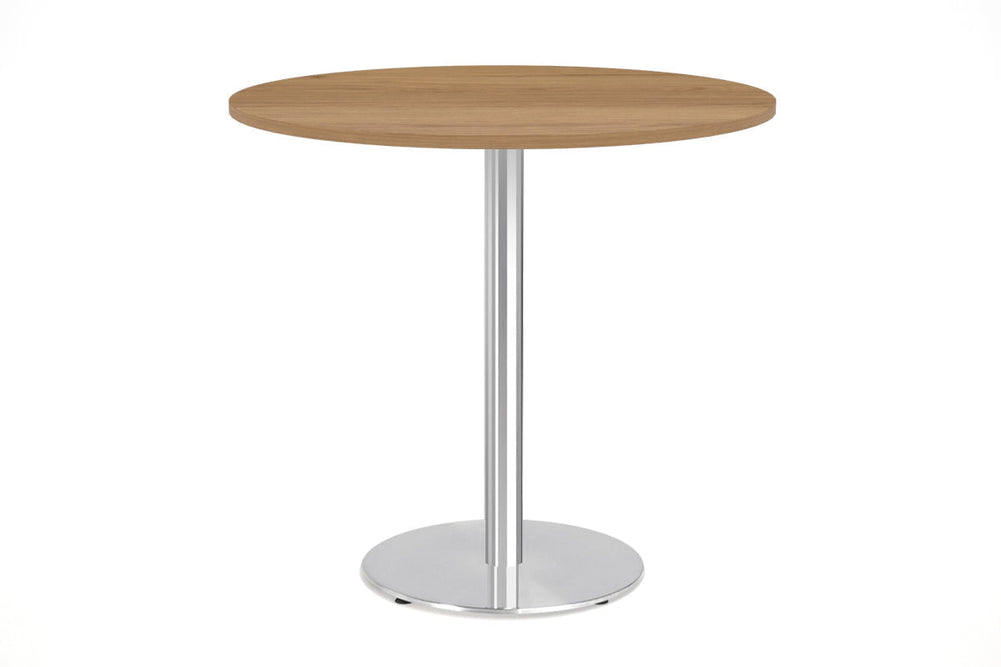 Sapphire Disc Base Tall Round Bar Counter Table [800 mm]-540mm stainless steel base dark oak 