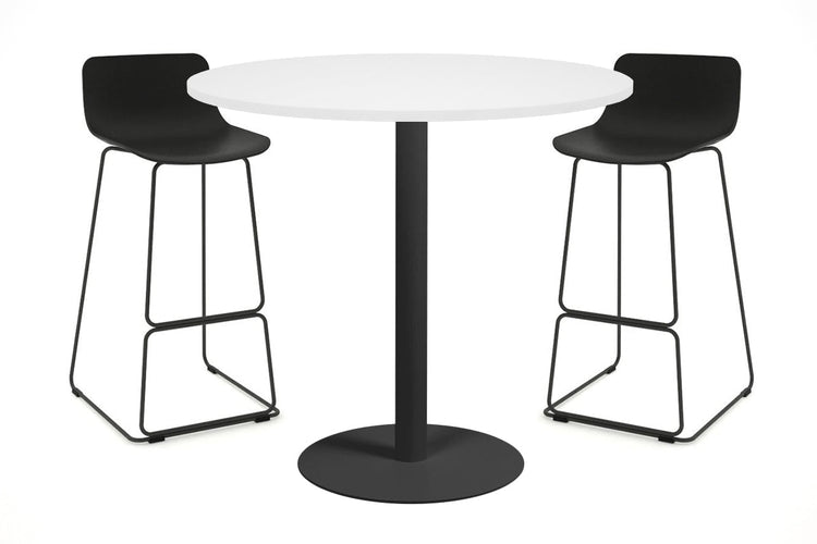 Sapphire Tall Round Bar Counter Table - Disc Base [800 mm] Jasonl 540mm black base white 