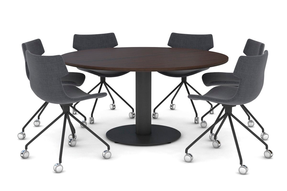 Sapphire XL Round Conference Table - Disc Base [1350mm]- 720mm Black ...