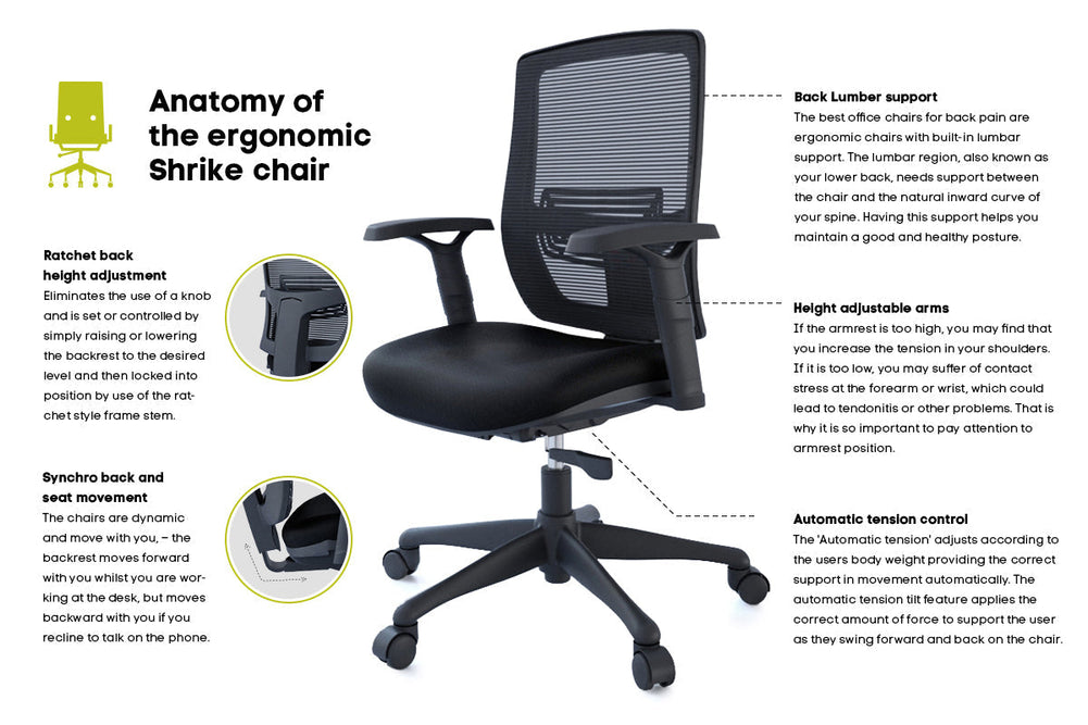 Shrike Ergonomic Office Chair-black  
