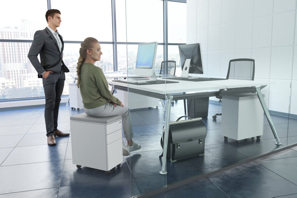 Slim Mobile Pedestal-black blue 