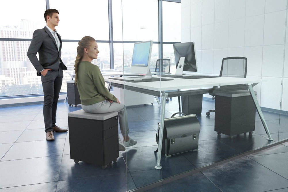 Slim Mobile Pedestal-black blue 