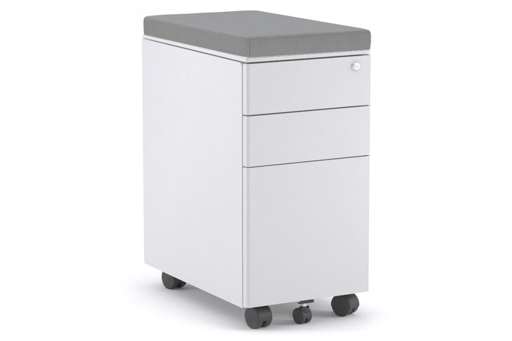 Slim Mobile Pedestal-white grey 