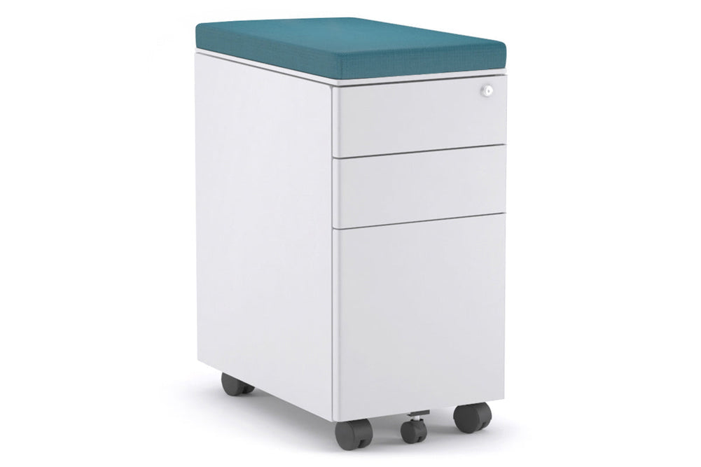 Slim Mobile Pedestal-white blue 