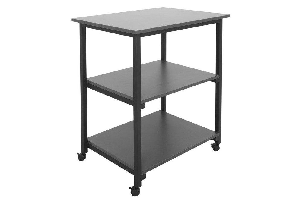 Sonic 3 Tier Utility Trolley - Ironstone Table Tops-black  