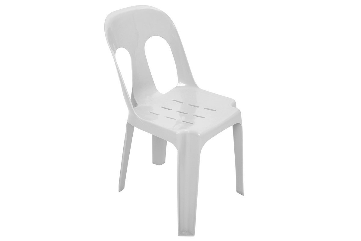 Sonic Drift Plastic Stacking Utility Chair-white  