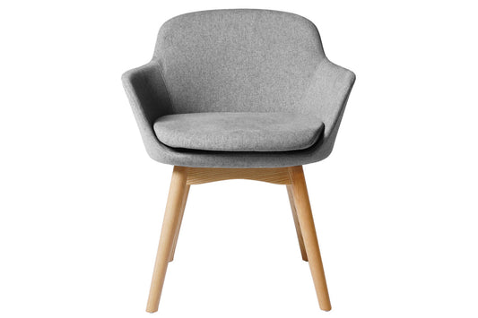 Sonic Esper Tub Chair with Timber Base - Light Grey Sonic light grey 