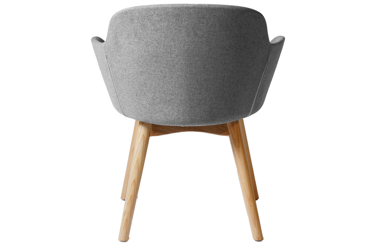 Sonic Esper Tub Chair with Timber Base - Light Grey Sonic 
