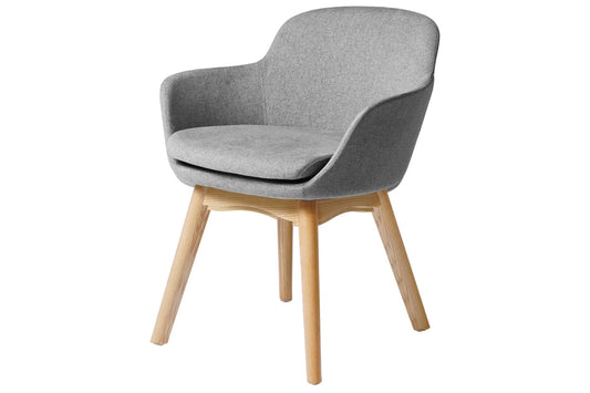 Sonic Esper Tub Chair with Timber Base - Light Grey Sonic 