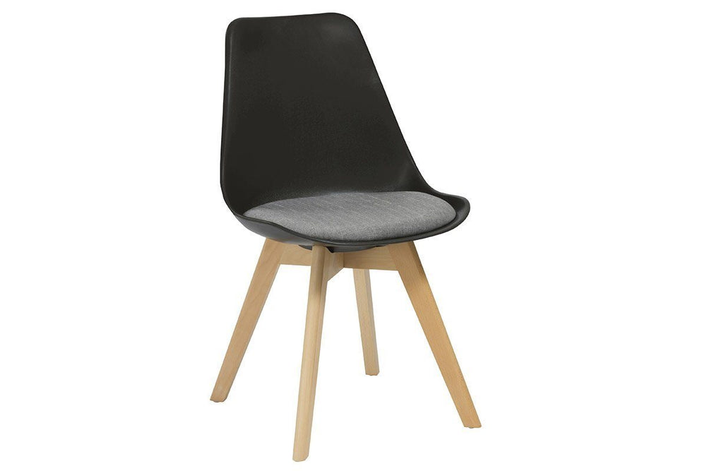 Sonic Lana Cafe Chair-black shell with grey pad  