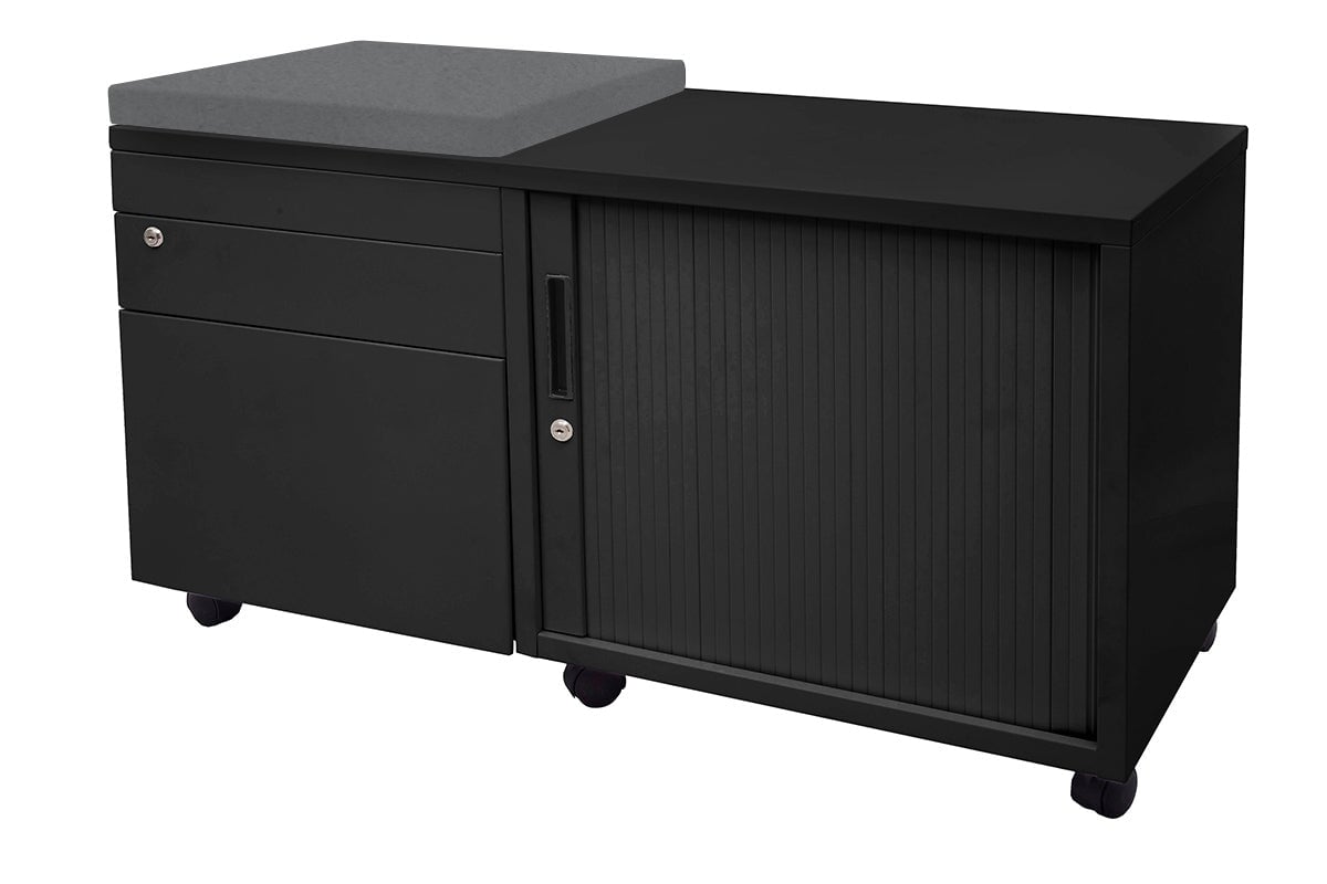 Sonic Mobile Caddy LHS with Tambour & Filing Drawers Sonic black caddy charcoal ash 