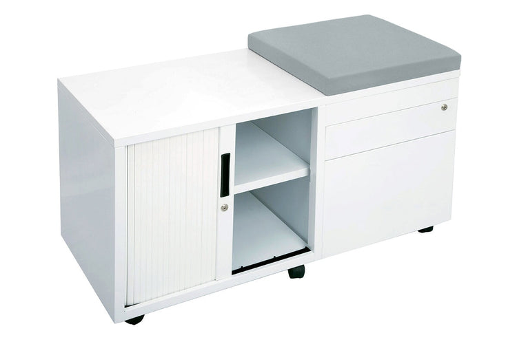 Sonic Mobile Caddy RHS with Tambour & Filing Drawers Sonic white caddy light blue 