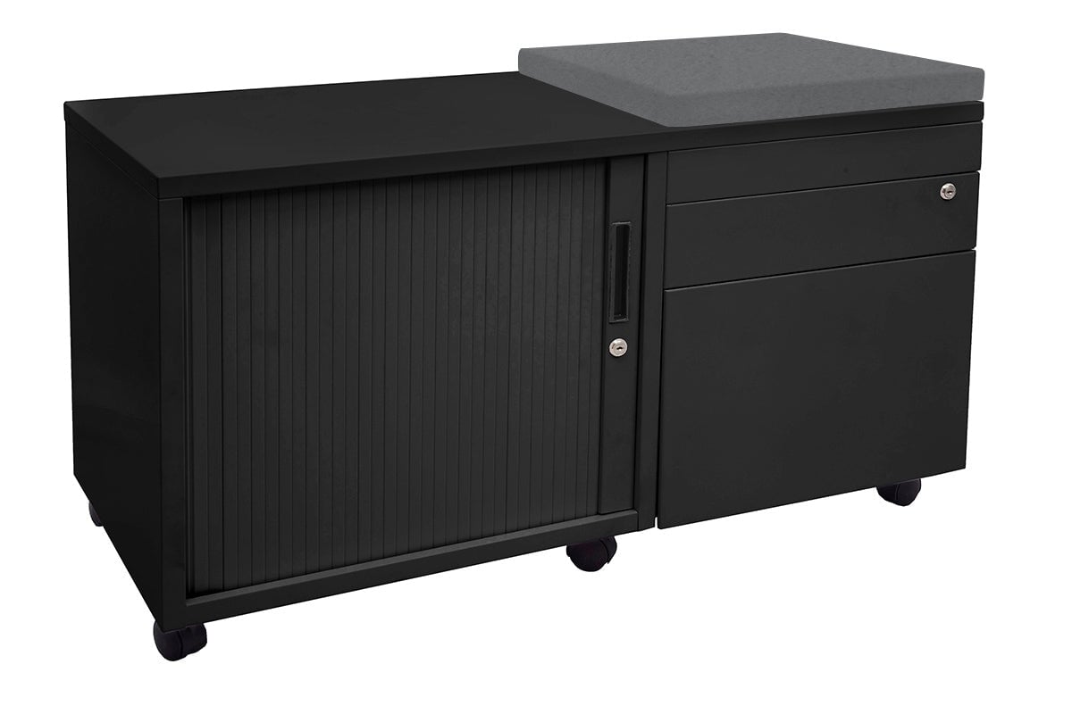Sonic Mobile Caddy RHS with Tambour & Filing Drawers Sonic black caddy charcoal ash 