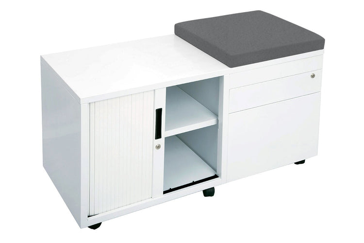 Sonic Mobile Caddy RHS with Tambour & Filing Drawers Sonic white caddy charcoal ash 