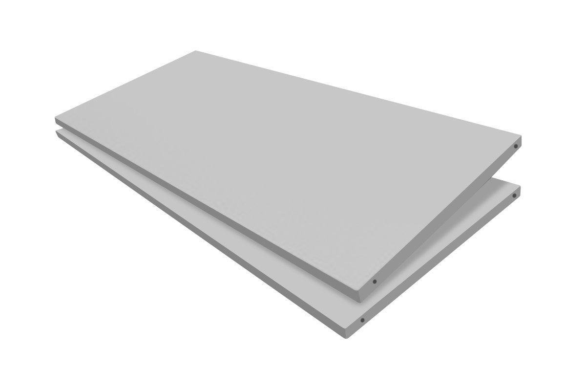 Sonic Open Bay Shelf Add On - lncluded Shelf Clips for Open Bay Shelving Unit-silver  