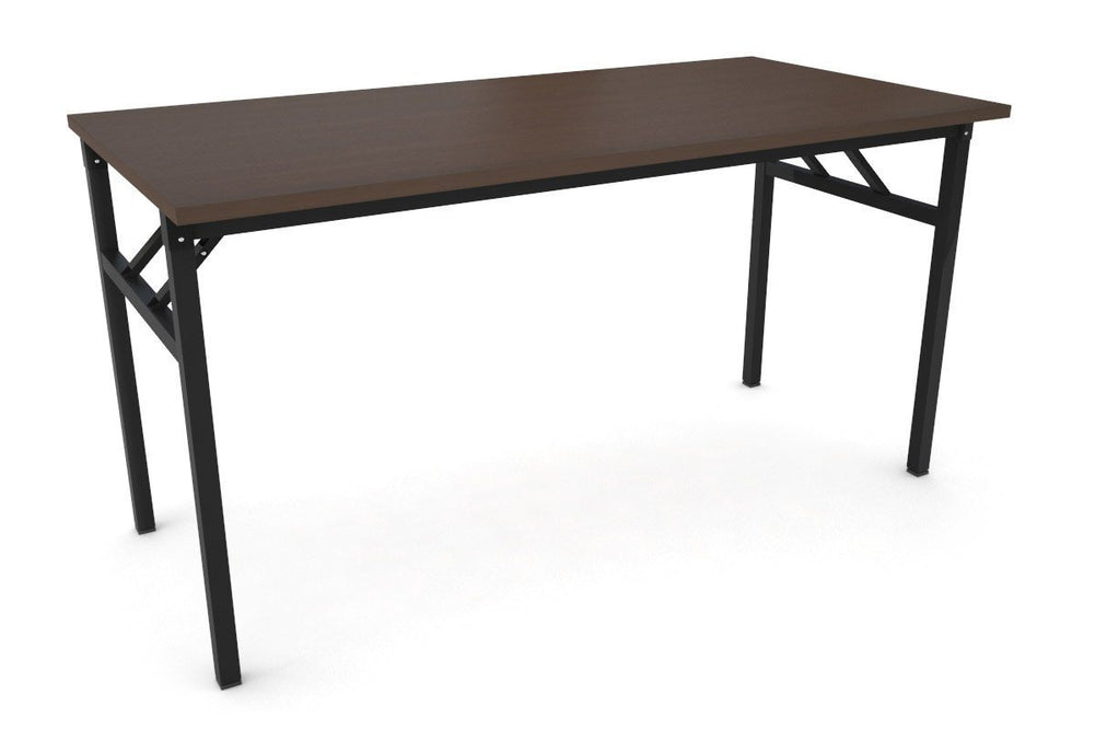 Sonic Steel Black Frame Folding Table [1400L x 700W]-dark oak  