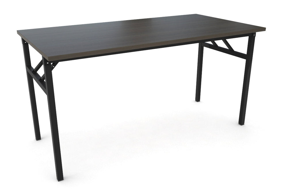 Sonic Steel Black Frame Folding Table [1400L x 700W]-dark oak  