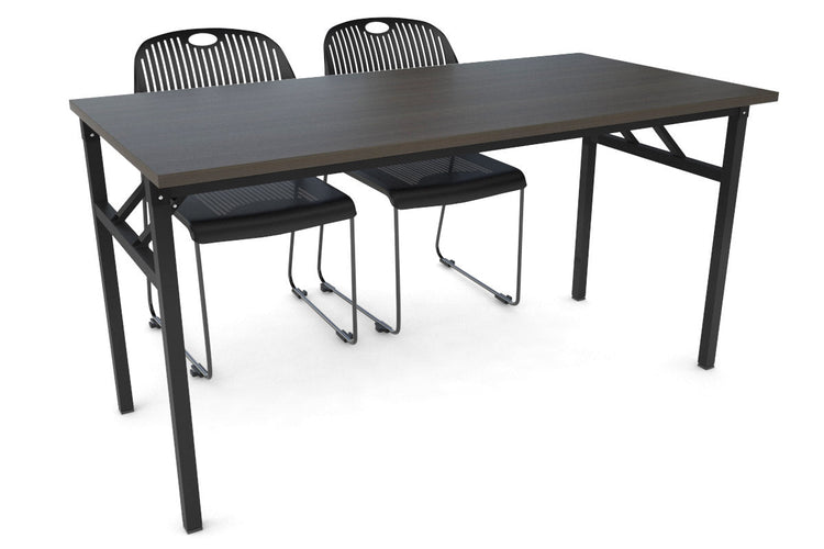 Sonic Steel Black Frame Folding Table [1400L x 700W] Sonic dark oak 