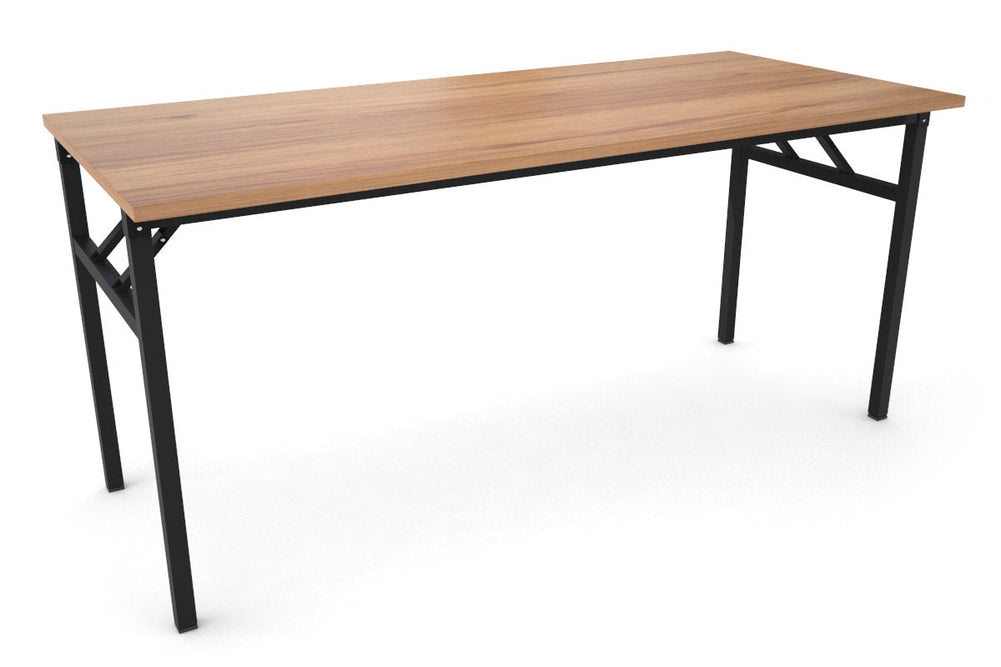 Sonic Steel Black Frame Folding Table [1600L x 700W]-dark oak  