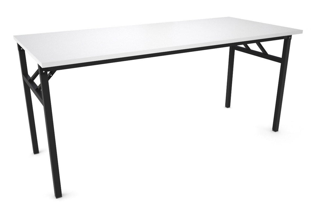 Sonic Steel Black Frame Folding Table [1600L x 700W]-dark oak  