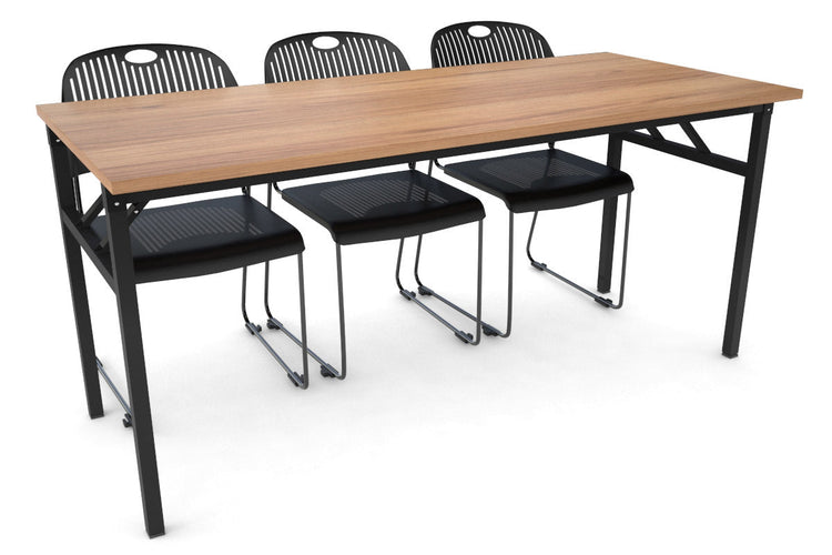 Sonic Steel Black Frame Folding Table [1600L x 700W] Sonic salvage oak 