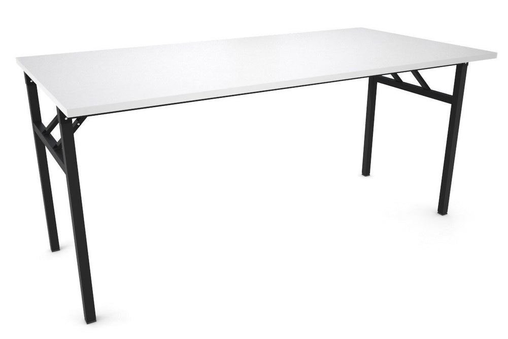 Sonic Steel Black Frame Folding Table [1600L x 800W]-dark oak  