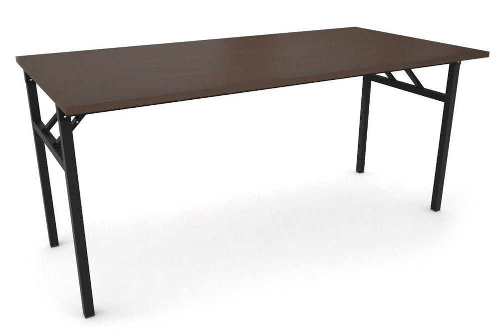 Sonic Steel Black Frame Folding Table [1600L x 800W]-dark oak  