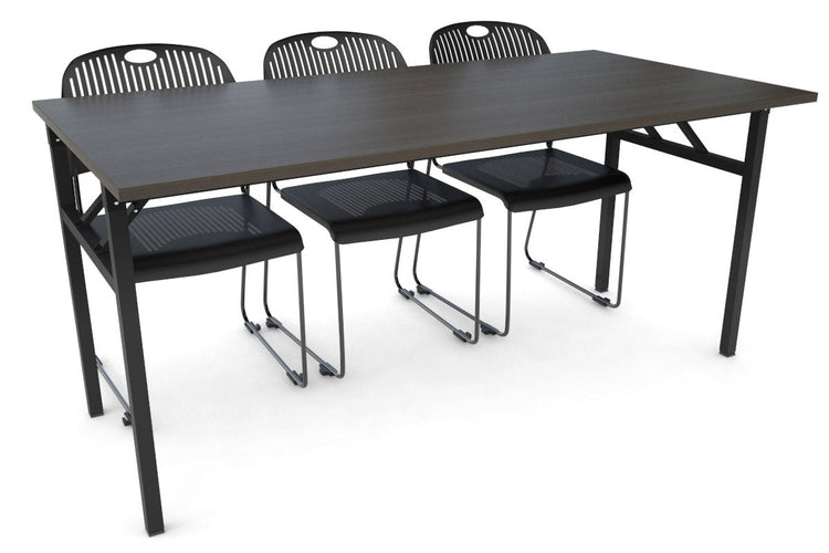 Sonic Steel Black Frame Folding Table [1600L x 800W] Sonic dark oak 