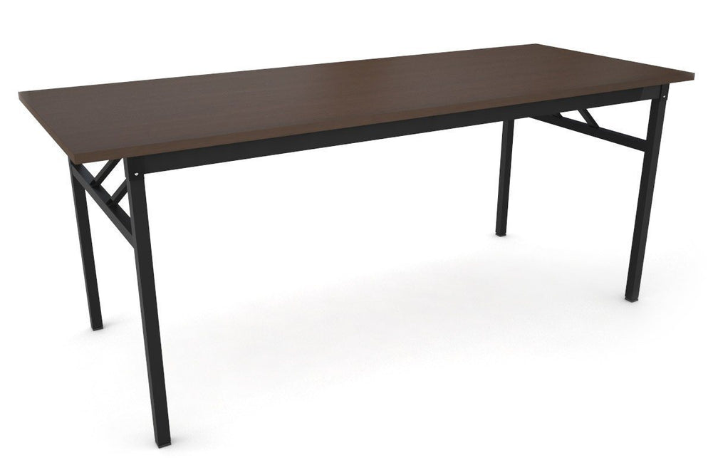 Sonic Steel Black Frame Folding Table [1800L x 700W]-dark oak  