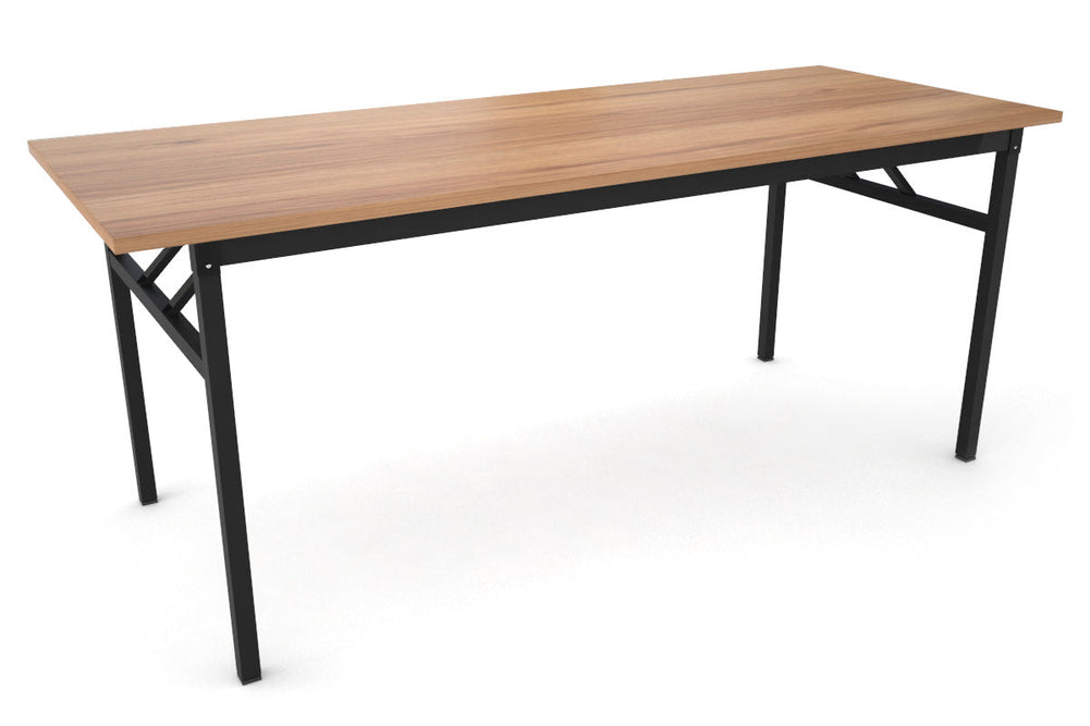 Sonic Steel Black Frame Folding Table [1800L x 700W]-dark oak  