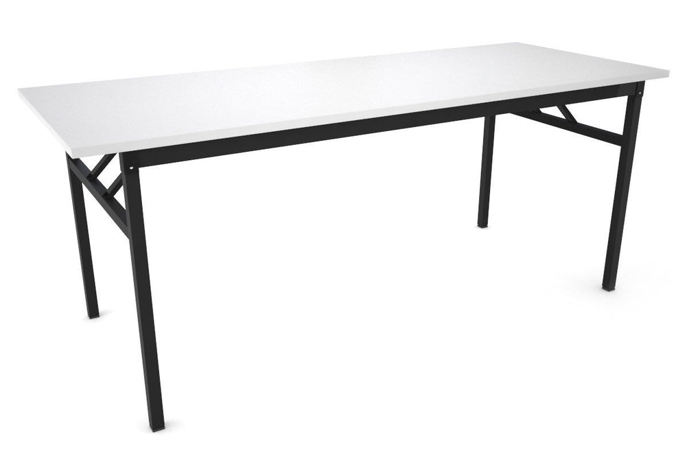 Sonic Steel Black Frame Folding Table [1800L x 700W]-dark oak  