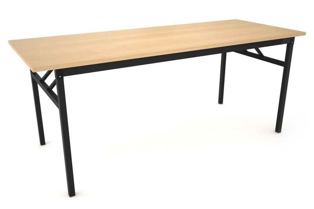 Sonic Steel Black Frame Folding Table [1800L x 700W]-dark oak  