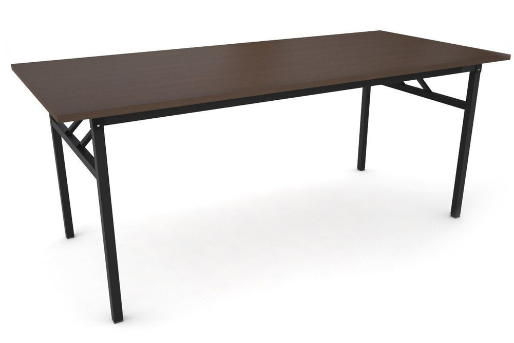 Sonic Steel Black Frame Folding Table [1800L x 800W]-dark oak  