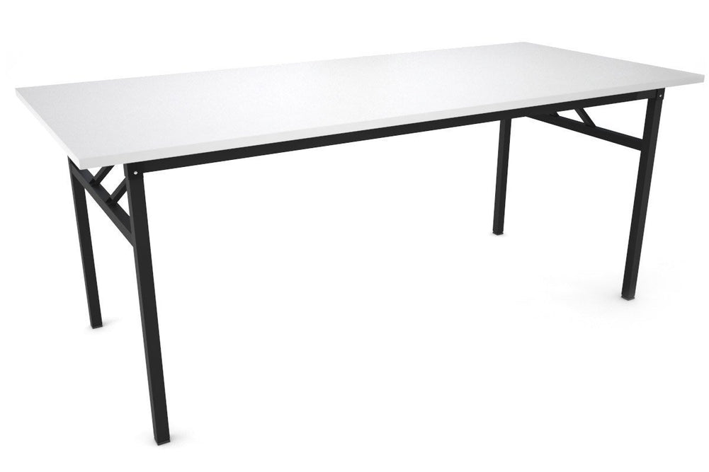 Sonic Steel Black Frame Folding Table [1800L x 800W]-dark oak  