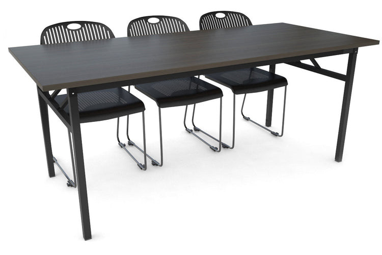 Sonic Steel Black Frame Folding Table [1800L x 800W] Sonic dark oak 