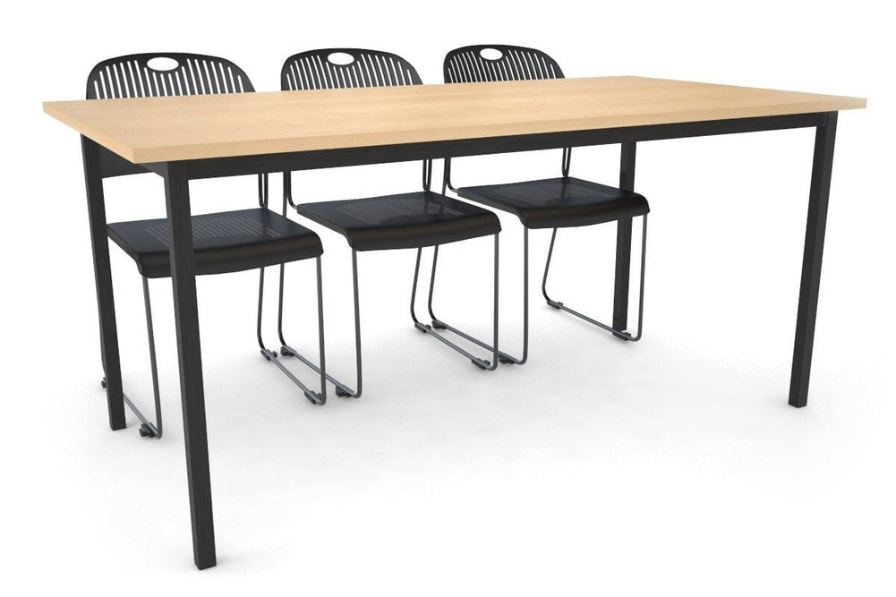 Sonic Steel Black Frame Table [1600L x 800W]-maple  
