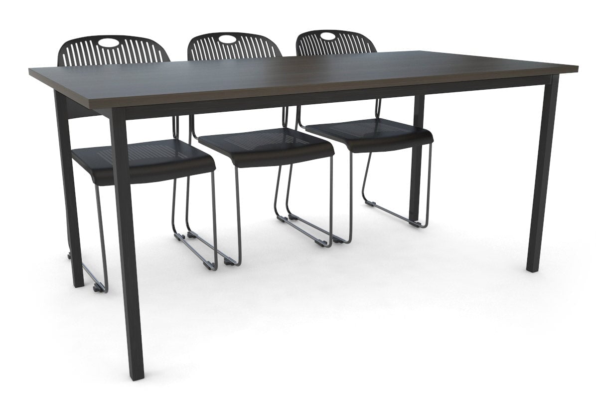Sonic Steel Black Frame Table [1600L x 800W] Sonic dark oak 