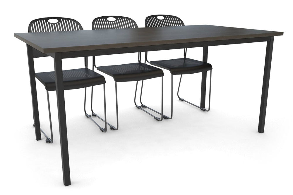 Sonic Steel Black Frame Table [1600L x 800W]-dark oak  