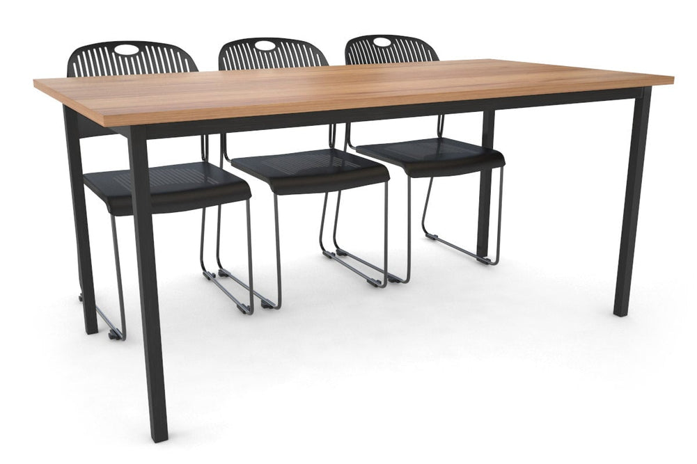 Sonic Steel Black Frame Table [1600L x 800W]-salvage oak  
