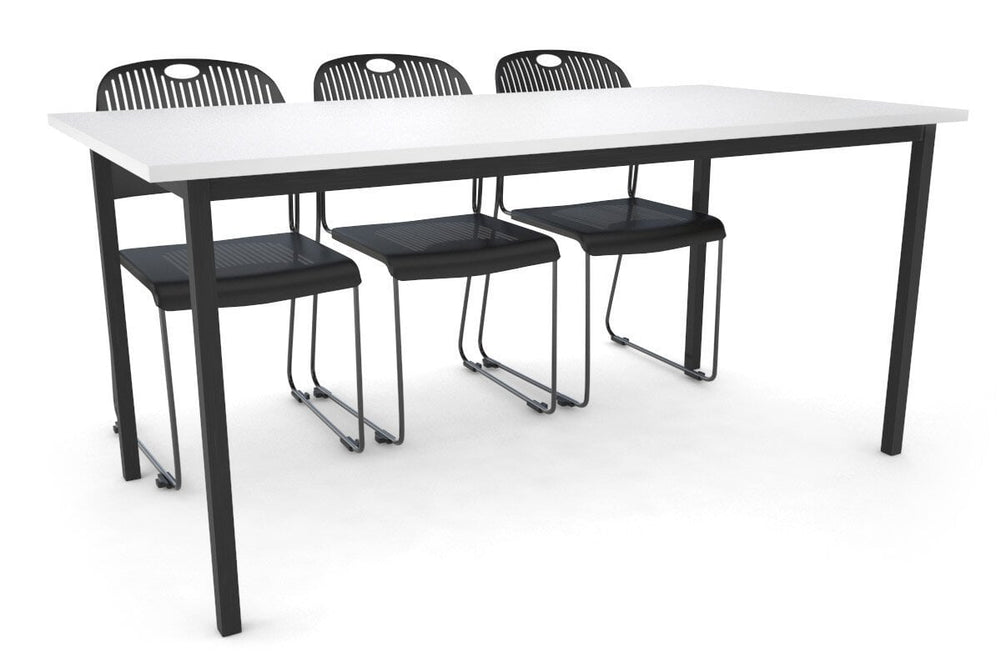 Sonic Steel Black Frame Table [1600L x 800W]-white  