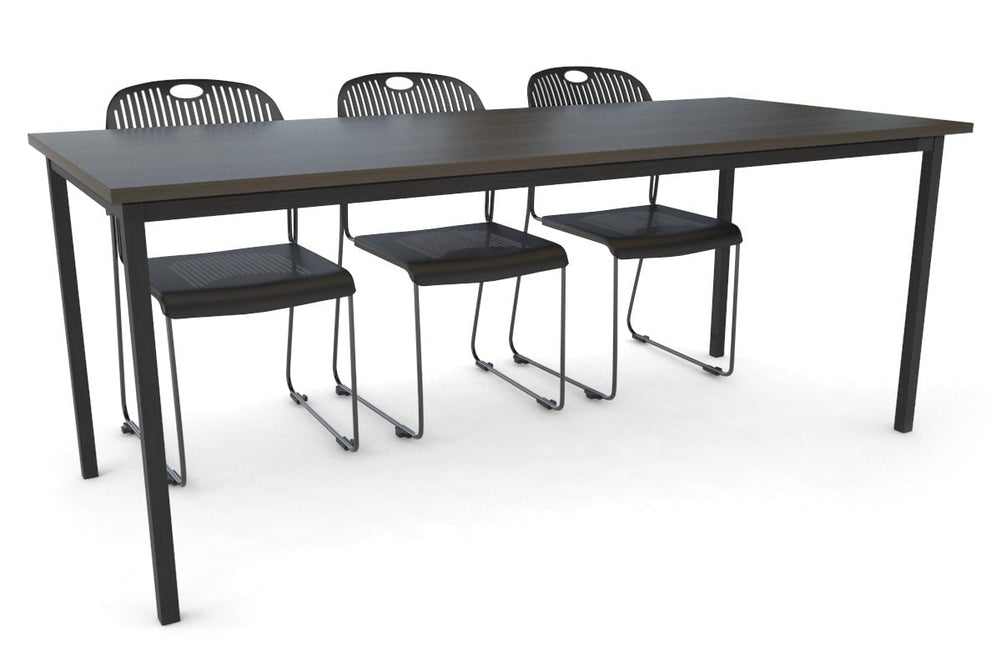 Sonic Steel Black Frame Table [1800L x 800W]-dark oak  