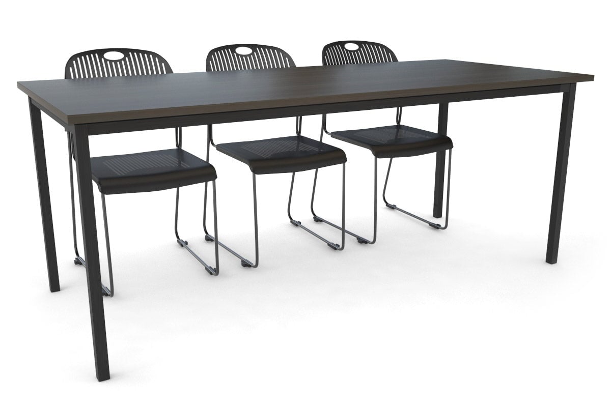 Sonic Steel Black Frame Table [1800L x 800W] Sonic dark oak 