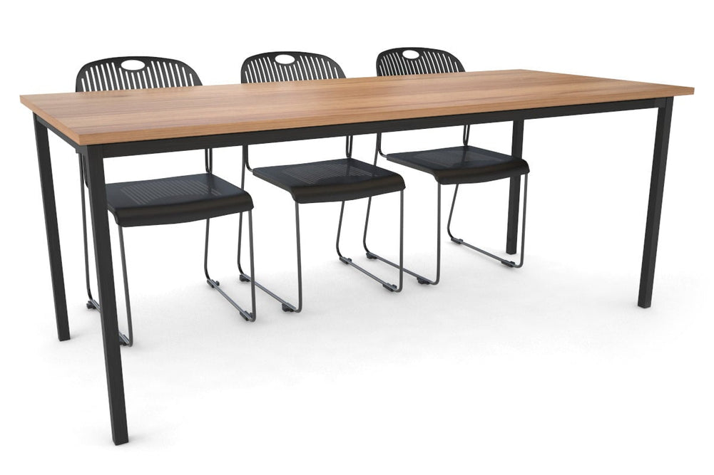 Sonic Steel Black Frame Table [1800L x 800W]-salvage oak  