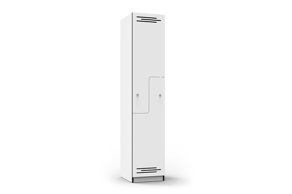 Sonic Step Door Melamine Locker-white with black edging none 