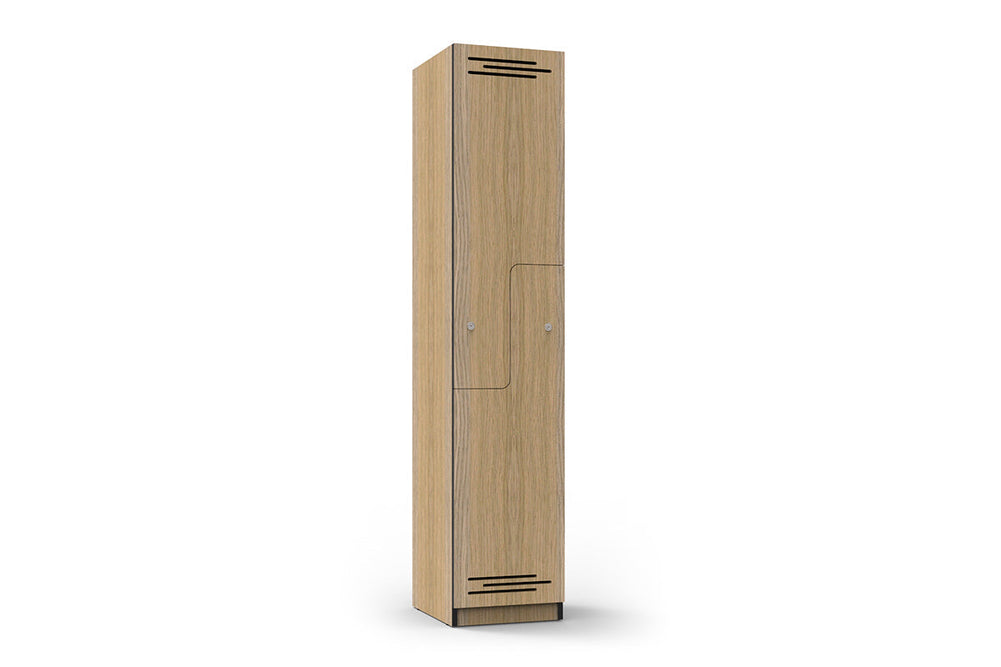 Sonic Step Door Melamine Locker-natural oak with black edging none 
