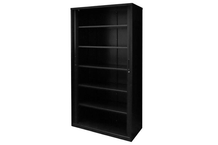 Sonic Tambour Siliding Door Storage Cabinet Metal - Black [1200W x 473D] Sonic 