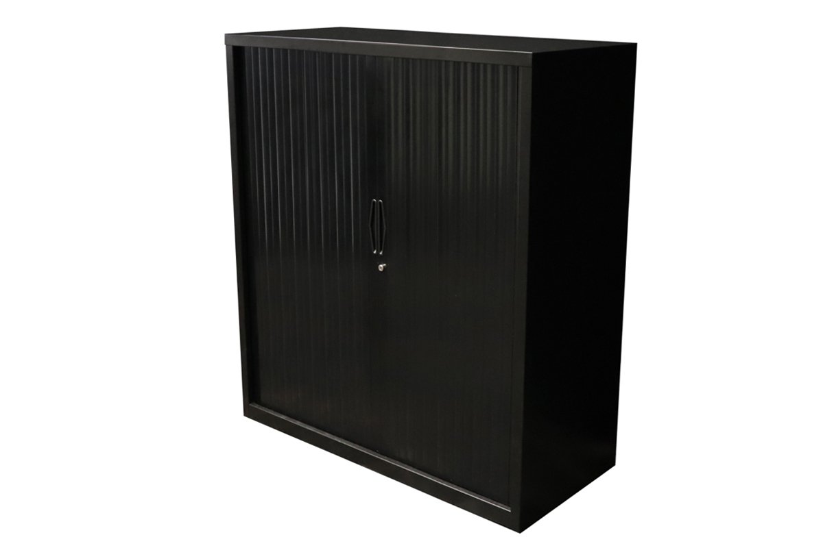 Sonic Tambour Siliding Door Storage Cabinet Metal - Black [1200W x 473D] Sonic 1200H none none